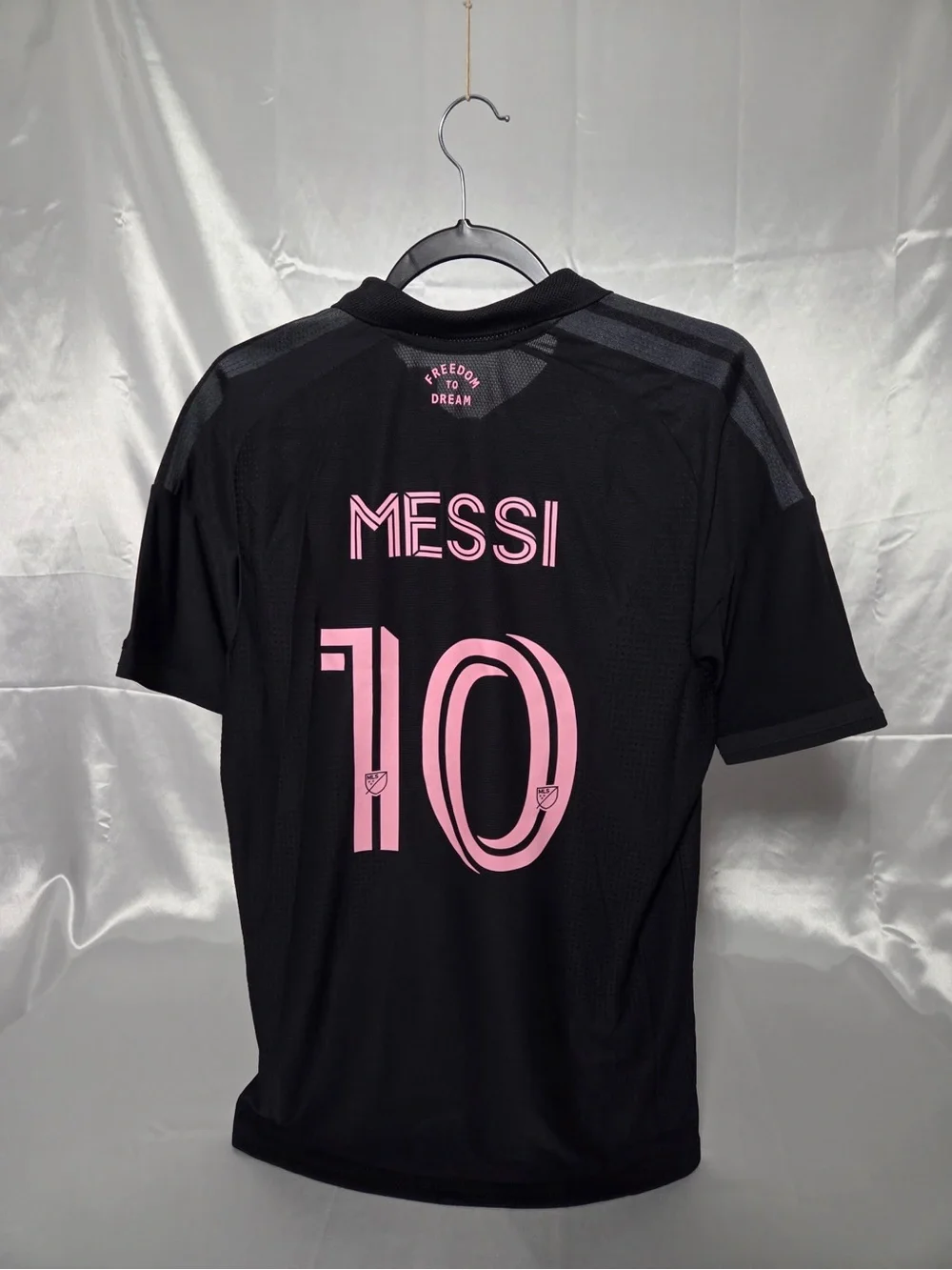adidas Men's Black and Pink Lionel Messi Inter Miami CF Jersey